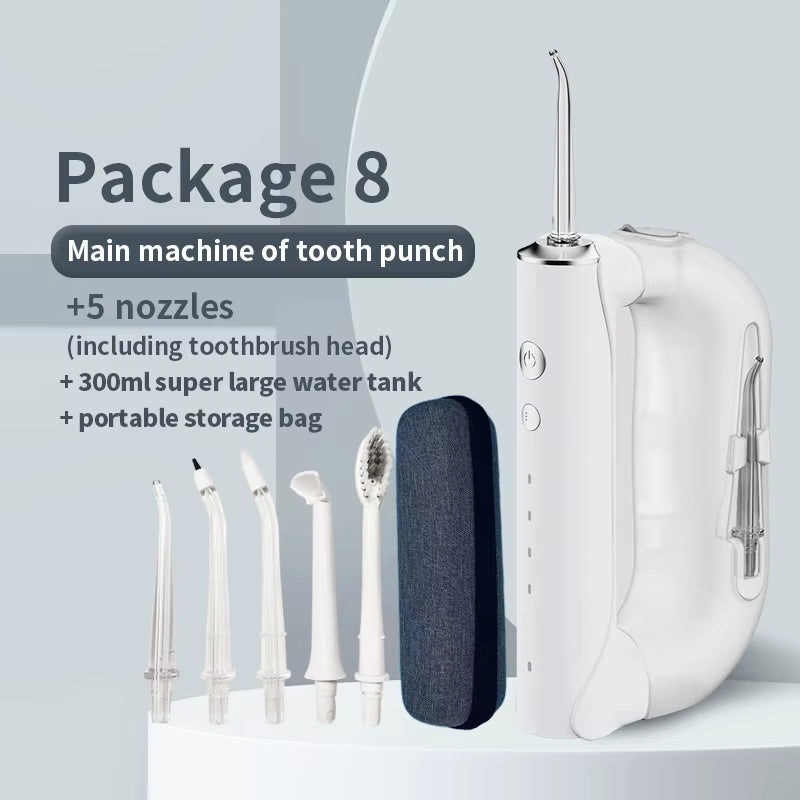 Oral Irrigator for Teeth Water Flosser Multi-Function Portable Dental Water Jet 300ML Water Tank Teeth Cleaner Detachable