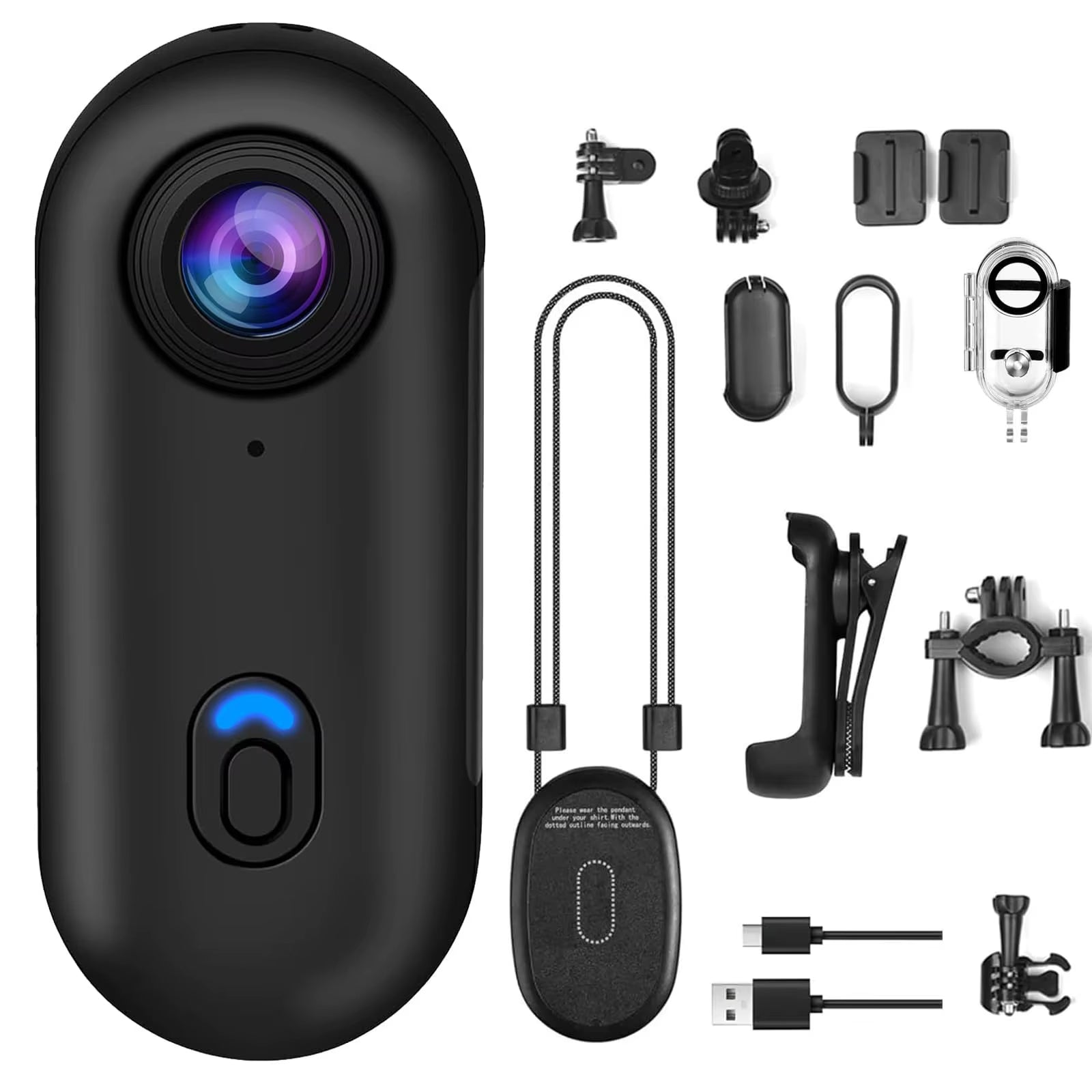4K Thumb Camera Mini Sports Bodycam with Waterproof Action Camera Magnetic Wearables Vlog Helmet Camera Bicycle Video Wifi Cam