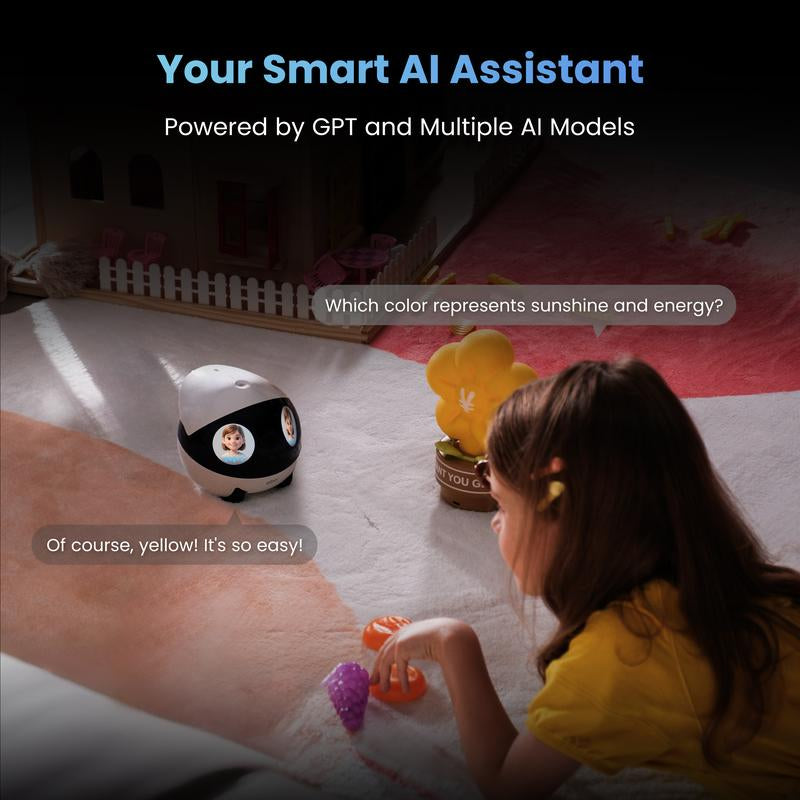 EBO Air2 plus Smart Home Robot: AI Companion with 3K Camera, Auto Patrol, 2-Way Video, Pet Tracking & Voice Chat | Customizable Eyes, Auto Recharge, Obstacle Avoidance(White)