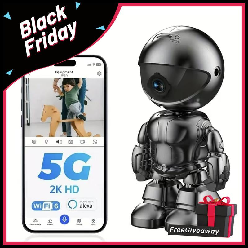 Smart Robot Camera, Home Camera 3 Million Pixels, Two-Way Voice Automatic Tracking Function, Alarm Function, Pet/Baby/Indoor Camera