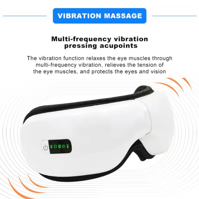 Eye Massager with Heat and Vibration with Massage and Voice Prompt Function with Bluetooth Music Eye Protector Rechargeable Eye Mask to Relieve Eye Massager