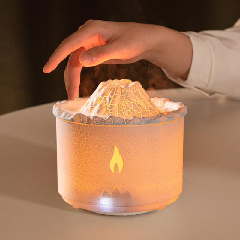 Remote Control Aromatherapy Diffuser Volcano Aromatherapy Machine Desktop Essential Oil Diffuser with Flame Home Night Light Ornament Wireless Remote Control Humidifier Aroma Jellyfish Design