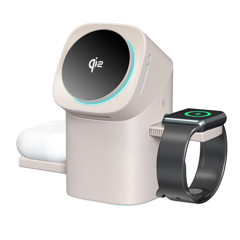 3-In-1 Wireless Charging Station Qi2.Magnetic Charger for Iphone16 15 14 13 Pro Max plus Full Series. Wireless Charging Station for Airpods/ Iwatch/ Android. Perfectly Fit in Home and Office. 15W Fast Charging