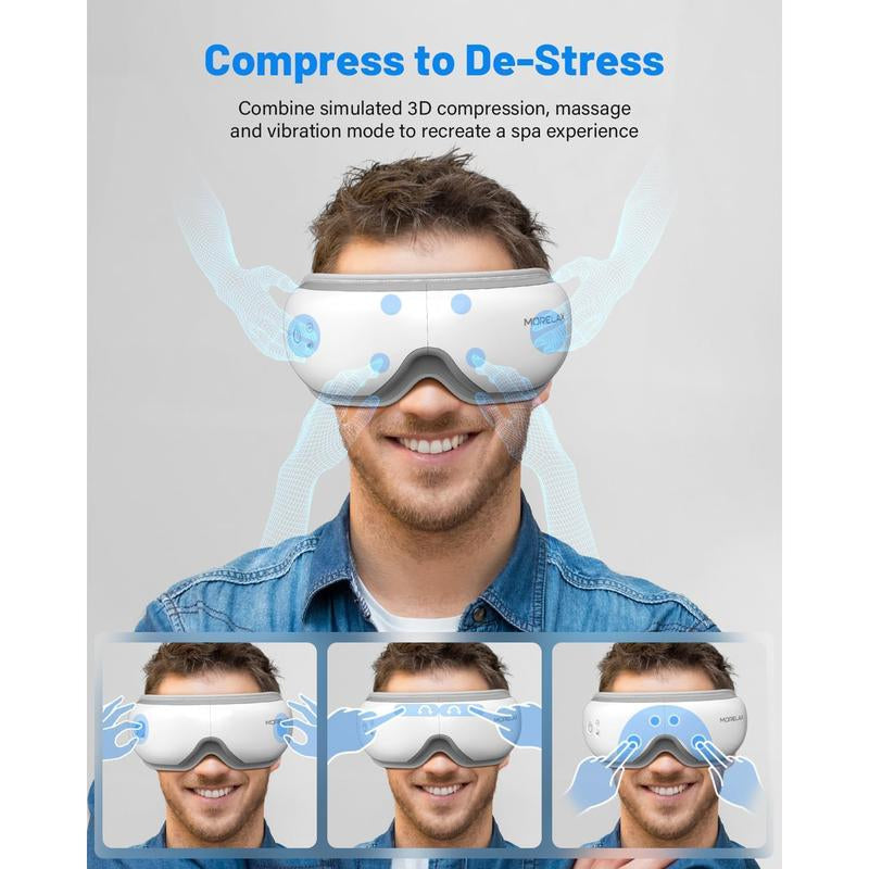 Eye Massager with Heat and Music, Morelax Bluetooth Sleep Eye Massager Mask, Eye Massage Device, Comfort Eye Mask, Gift for Women & Men Tiktokshopblackfriday