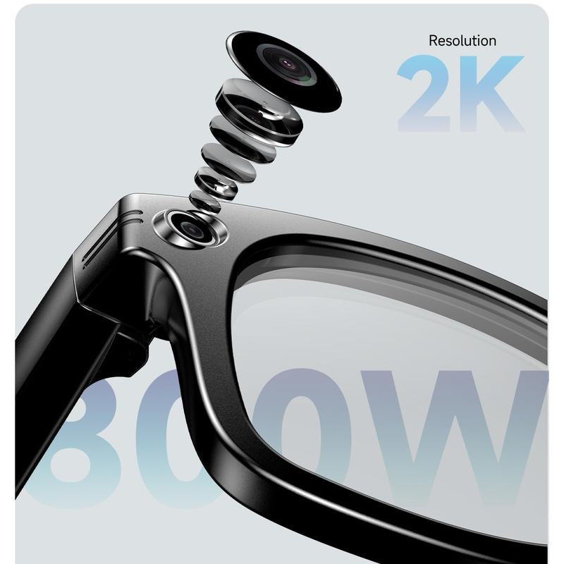 Smart AI Camera Glasses with 8MP Photochromic Lenses ,Button Touch Adjustment for Travel Outdoor Adventures Hands-Free Photography 160+Languages Real-Time Translation Bluetooth Wireless Wearable Video Recording UV Protection ,Black Friday & Cyber Monday