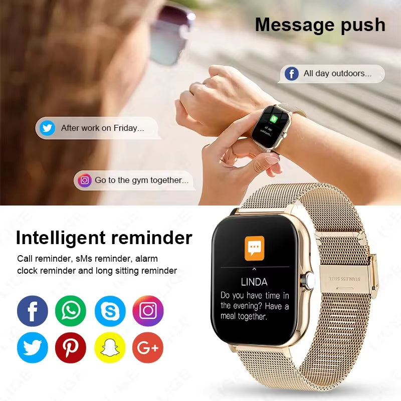 New Smart Watch Multiple Sports Mode Sleep Monitor Find Phone Bluetooth Call Smart Watch Men Women Gift