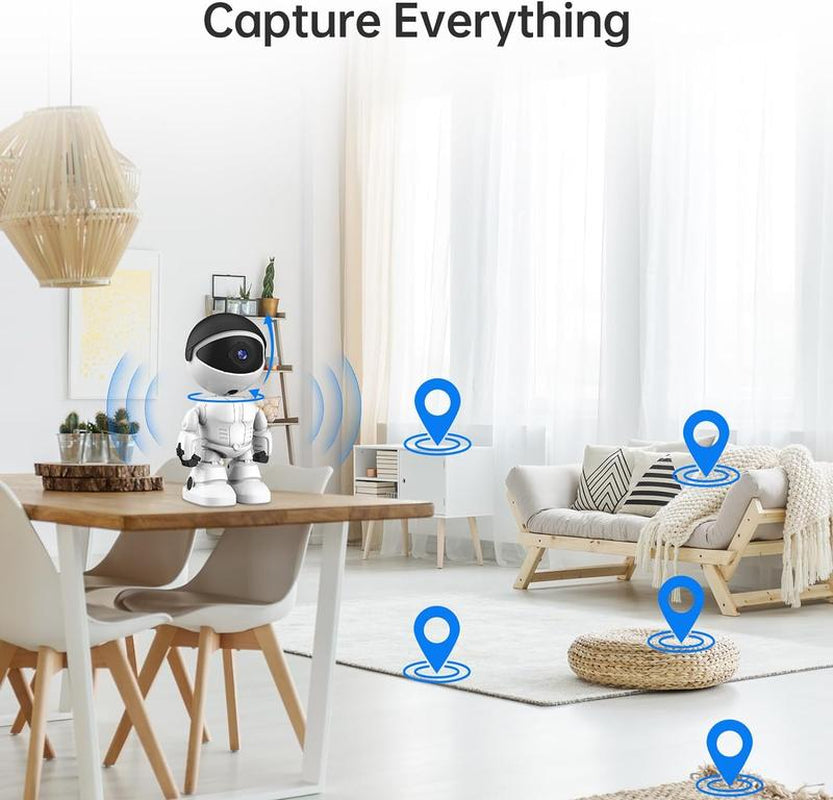 Smart Robot Camera, Home Camera 3 Million Pixels, Two-Way Voice Automatic Tracking Function, Alarm Function, Pet/Baby/Indoor Camera