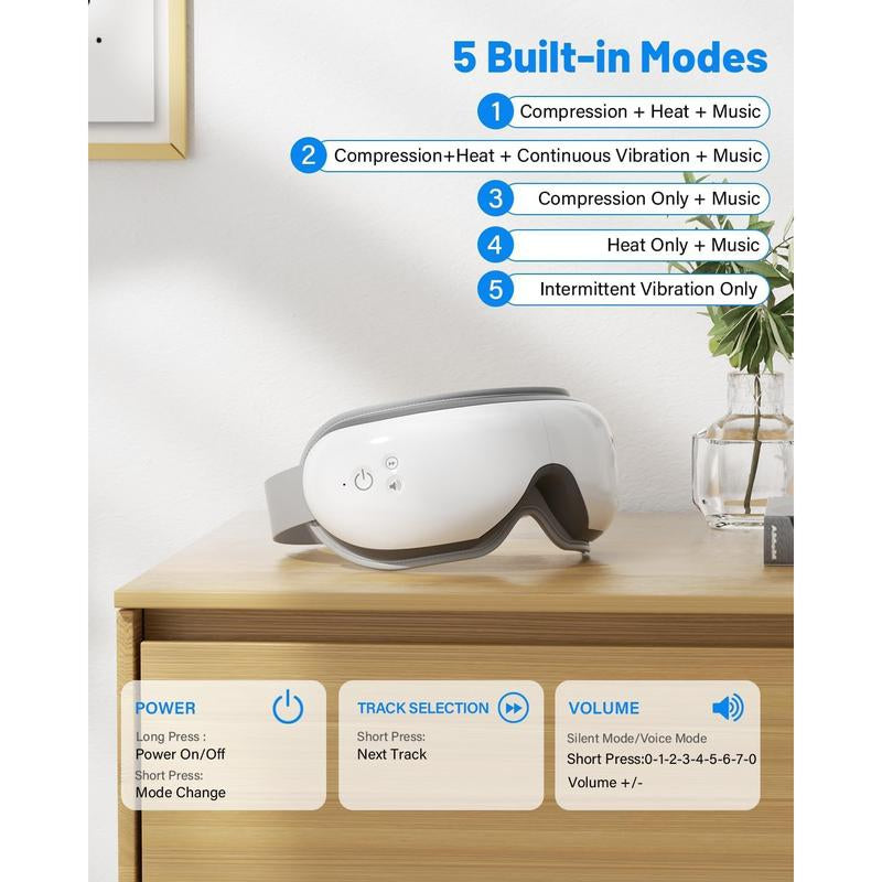 Eye Massager with Heat and Music, Morelax Bluetooth Sleep Eye Massager Mask, Eye Massage Device, Comfort Eye Mask, Gift for Women & Men Tiktokshopblackfriday