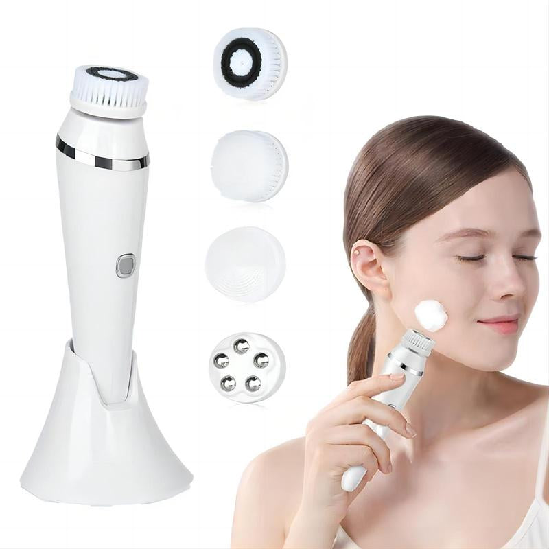 4-In-1 Electric Facial Brush Pore Cleaner Facial Cleanser Brush Waterproof Silicone Massage to Clean Blackheads Beauty Instrument