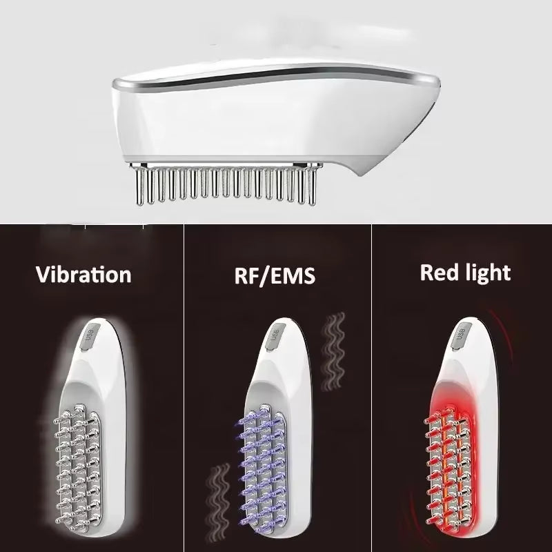 EMS Micro Electric Import Hair Care Comb, Multi-Function Meridian Massage Comb, USB Rechargeable Hair Massage Brush