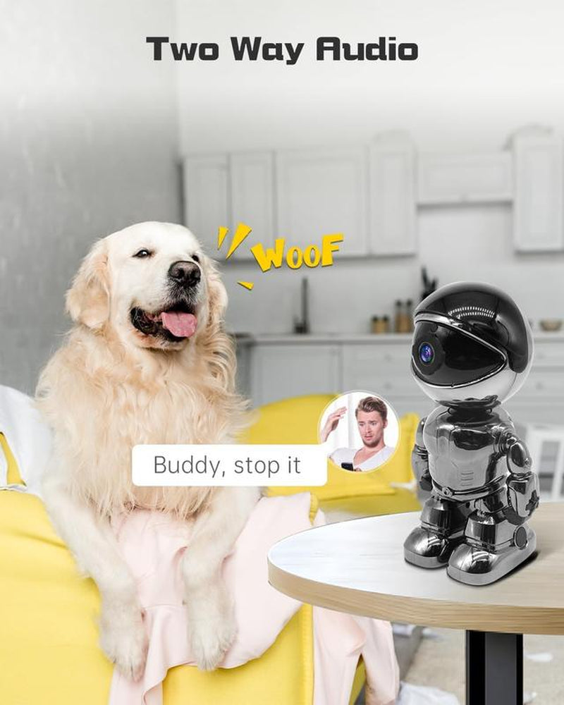 Smart Robot Camera, Home Camera 3 Million Pixels, Two-Way Voice Automatic Tracking Function, Alarm Function, Pet/Baby/Indoor Camera