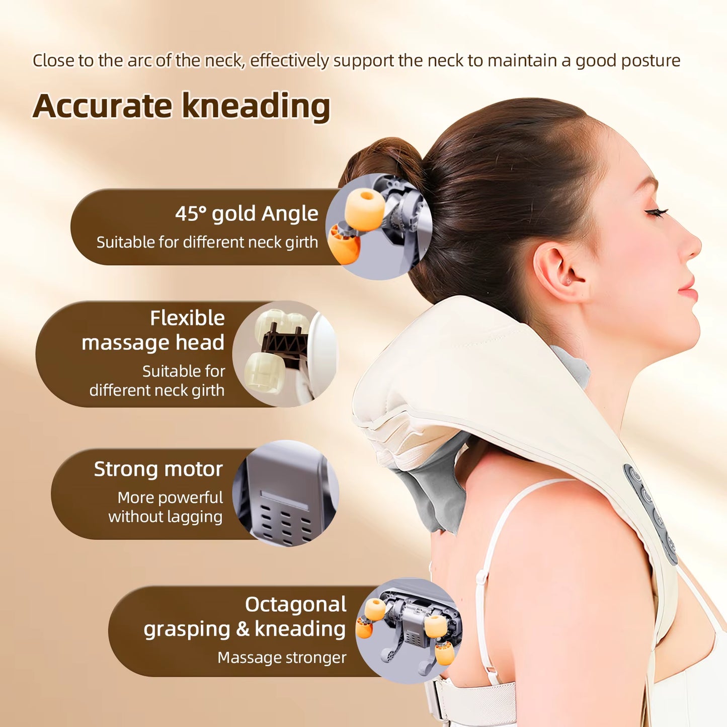 Neck and Shoulder Massager Wireless Neck and Back Shiatsu Kneading Massager Neck Cervical Relaxing Massage Shawl