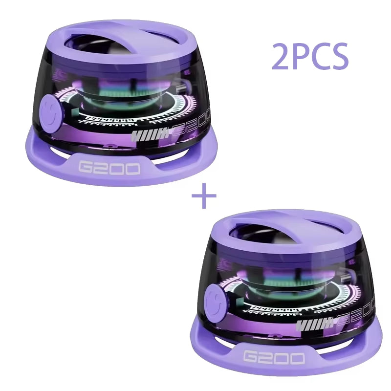 NEW 2025 G200 2PCS Bluetooth Speaker – Portable Magnetic Mini Speaker with RGB Lights, BT5.3, 7H Playtime & Phone Holder