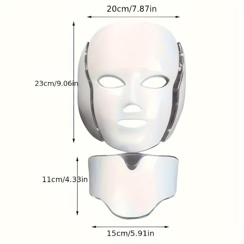 LED Facial Mask Light with 7 Colors, Face & Neck Care, Skin Treatment, Rejuvenating, Home Use, Facial Beauty Instrument, Beauty Tool