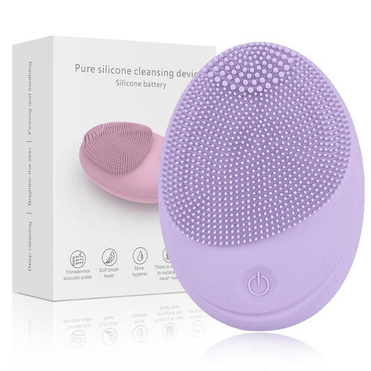Electric Soft Silicone Tooth Facial Cleanser, Sonic Vibration Facial Deep Cleansing Brush, Gentle Exfoliation and Massage Tool