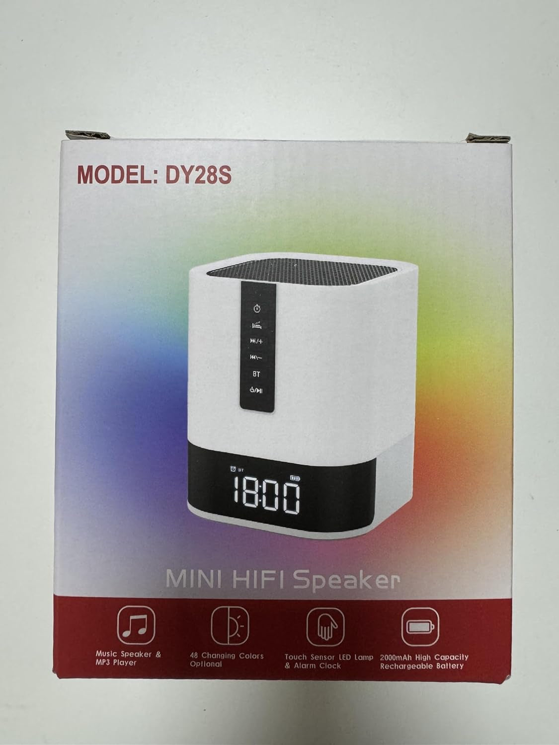 Bedside Lamp with Alarm Clock Bluetooth Speaker Night Light, Kids Touch Lamp Wit