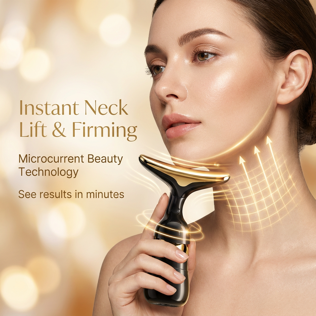 Microcurrent Face & Neck Lifting Device – Instant Firming, Sculpting & Anti-Aging