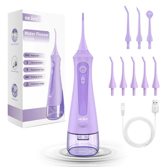 Oral Irrigator Dental Water Flosser Teeth 5 Modes Portable Whitening Dental Water Jet Floss 230ML Teeth Cleaner