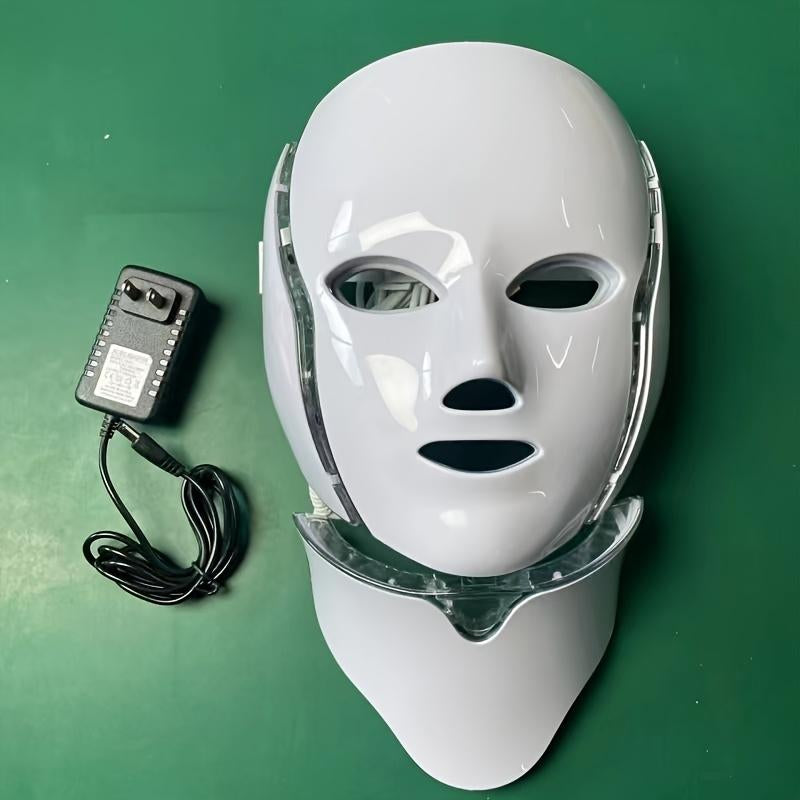LED Facial Mask Light with 7 Colors, Face & Neck Care, Skin Treatment, Rejuvenating, Home Use, Facial Beauty Instrument, Beauty Tool