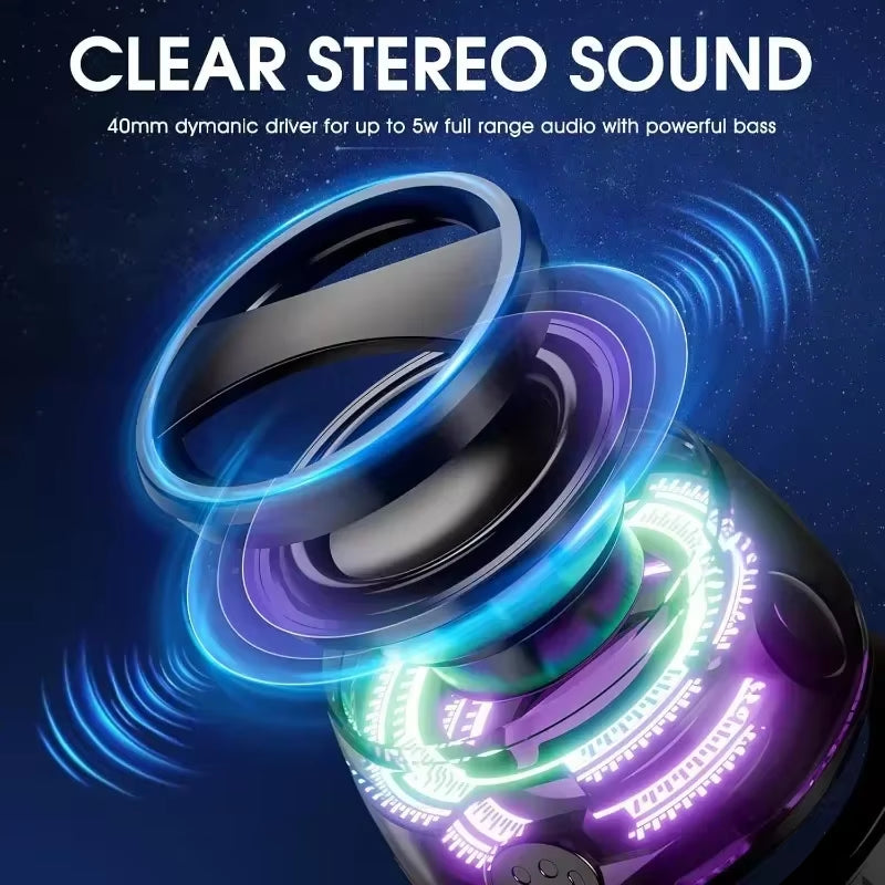 NEW 2025 G200 2PCS Bluetooth Speaker – Portable Magnetic Mini Speaker with RGB Lights, BT5.3, 7H Playtime & Phone Holder