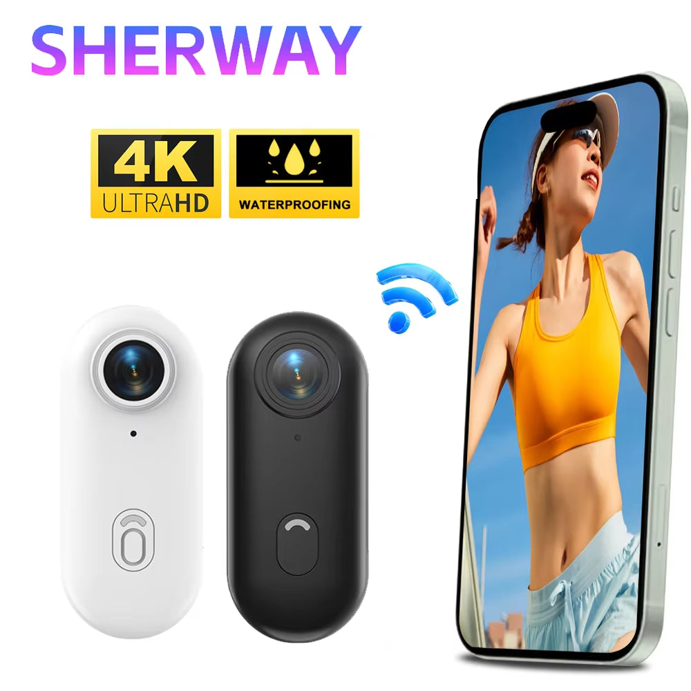 4K Thumb Camera Mini Sports Bodycam with Waterproof Action Camera Magnetic Wearables Vlog Helmet Camera Bicycle Video Wifi Cam