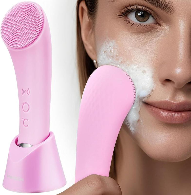 PRITECH Electric Facial Cleansing Silicone Brush with Heat-Assisted Absorption & Adjustable Vibration Modes for Deep Cleansing & Gentle Exfoliation #Tiktokshopblackfriday #Tiktokshopcybermonday