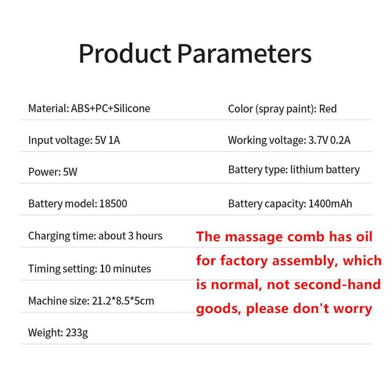 Electric Scalp Massager Hair Oil Applicator, 3 Modes Hair Massage Comb, 1 Box Multi-Functional Hair Massage Brush for Home & Travel, Scalp Stimulator