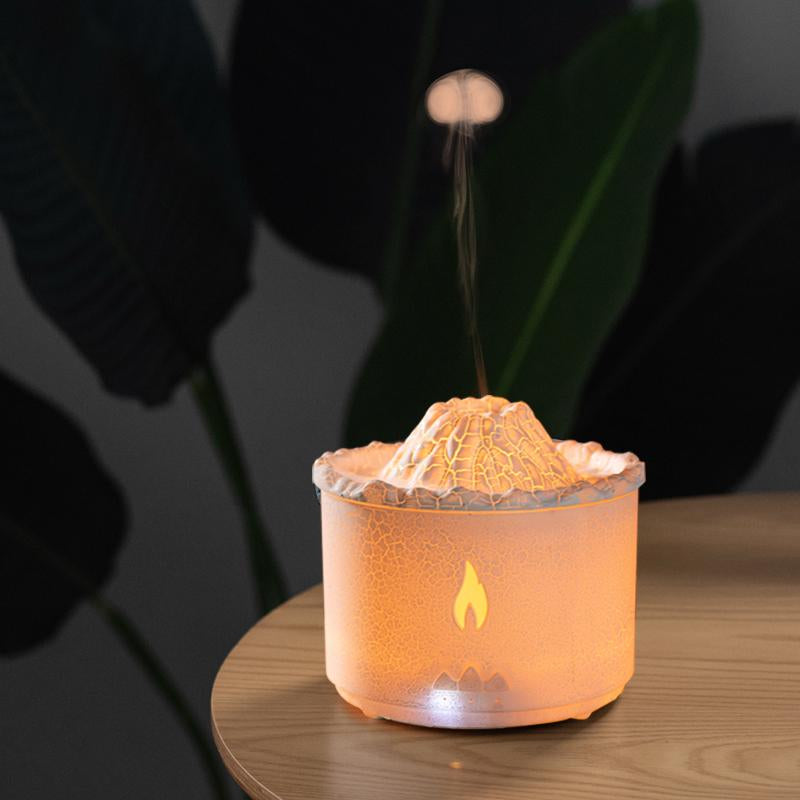 Remote Control Aromatherapy Diffuser Volcano Aromatherapy Machine Desktop Essential Oil Diffuser with Flame Home Night Light Ornament Wireless Remote Control Humidifier Aroma Jellyfish Design