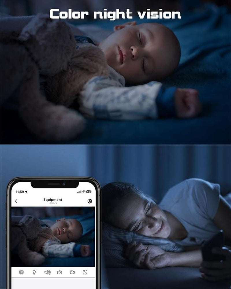 Smart Robot Camera, Home Camera 3 Million Pixels, Two-Way Voice Automatic Tracking Function, Alarm Function, Pet/Baby/Indoor Camera