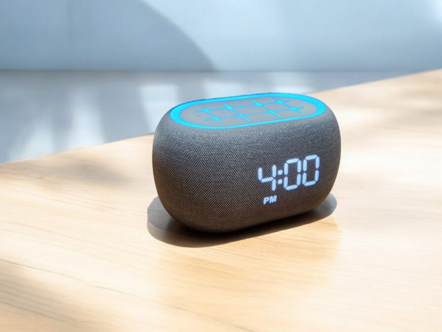 Music Clock Bar Bedside Alarm Clock 7 Night Light Bluetooth Speaker White Noise