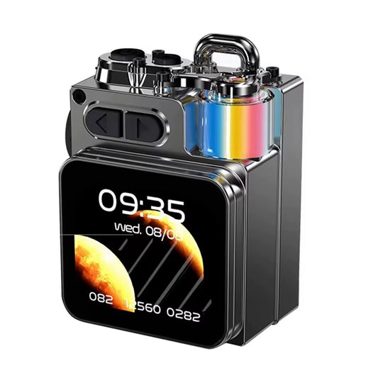 NEW LED Display Screen Wireless Bluetooth Metal Mechanical Speaker with RGB Desktop Subwoofer Support Calendar Alarm Clock