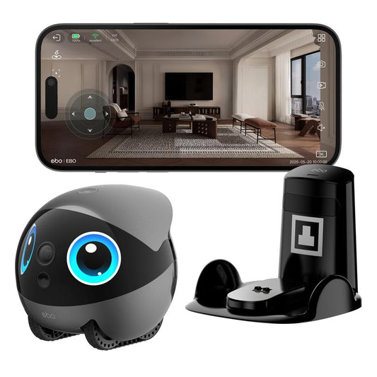 EBO Air2 plus Smart Home Robot: AI Companion with 3K Camera, Auto Patrol, 2-Way Video, Pet Tracking & Voice Chat | Customizable Eyes, Auto Recharge, Obstacle Avoidance(White)