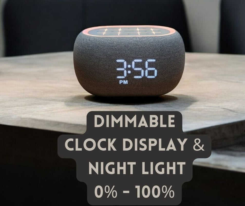 Music Clock Bar Bedside Alarm Clock 7 Night Light Bluetooth Speaker White Noise