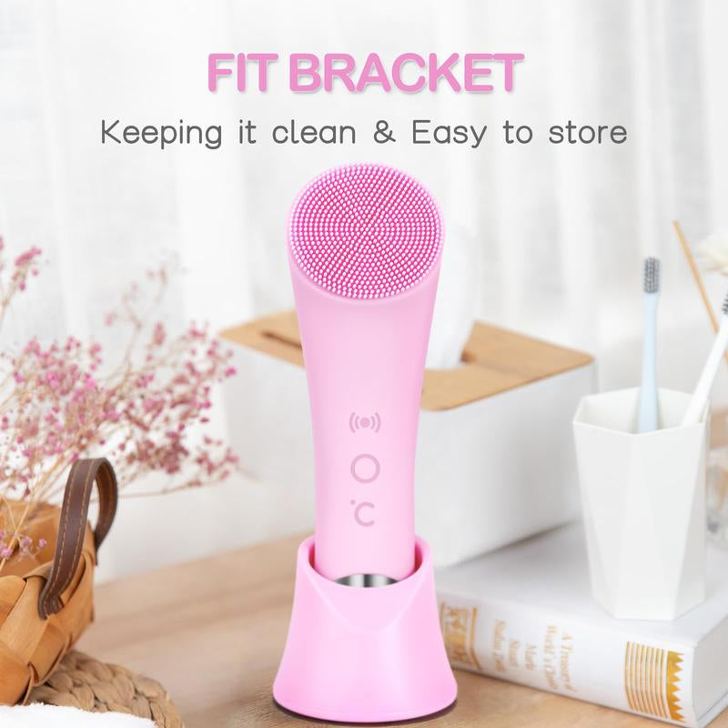 PRITECH Electric Facial Cleansing Silicone Brush with Heat-Assisted Absorption & Adjustable Vibration Modes for Deep Cleansing & Gentle Exfoliation #Tiktokshopblackfriday #Tiktokshopcybermonday