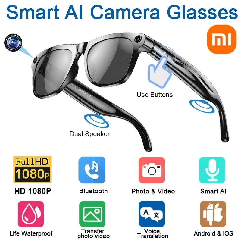 Xiaomi 4K HD AI Smart Glasses Chat GPT 100MP Camera Bluetooth Call 260Mah Battery Voice Assistant Control Smart Glasses 2025